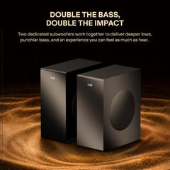 boAt Aavante Bar Prime B450 with Dual Subwoofers and Rear Speakers, 450W RMS Output, 5.2 Channel, Multi-Connectivity, EQ Modes, & BT v5.4 Soundbar with Powerful Signature Sound (Core Black)