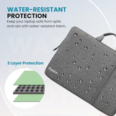 Dyazo 15.6 Inch Laptop Sleeve with Charger Pouch | Front Pocket with Handle Water Resistant Sleeve Case | Compatible for MacBook, HP, Dell, Acer, Asus, Microsoft, Samsung and Other Notebooks (Grey)