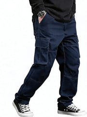 Lymio Men Mid Rise Regular Fit Cotton Cargo Pants (Cargo-46-Grey-S)