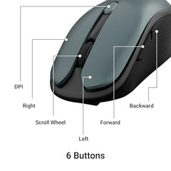 ZEBRONICS Charm Rechargeable Wireless Mouse, Dual Mode (2.4GHz + BT), Dual Bluetooth, Upto 1600 DPI, Silent Operation, 6 Buttons, Comfortable & Ergonomic, for Mac | Laptop | Computer (Metallic Grey)