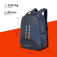 American Tourister Martt+ 01 | 28L Backpack | 17" Laptop Bag | 3.5 Compartments | Office & College Backpack for Men and Women | Rain Cover Included | Grey | 1 Year Global Warranty