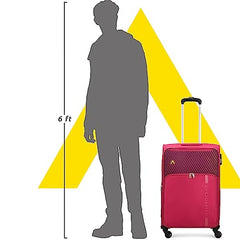 Aristocrat Duralite Set of 3 Soft Case (S+M+L) Trolley Bags, Red | 8-Wheels, Spacious, Zipper Expander, Front Pocket, Polyester Case, Combination Lock, Travel Luggage, 3-Year Global Warranty