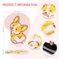 ZORBES® Mouse Pad with Wrist Support, Funny Cat Ergonomic Mouse Pad | I'm Fine Motivational Memo Design, Soft Gel Rest, Non-Slip Mouse Mat for Office Home