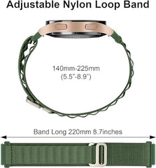 AMiRiTE G/Hook & Loop Bands / Straps - 22MM Nylon Alpine - Compatible with Noise, Huawei, Honor & OnePlus Smart Watches (GREEN, BLACK, BLUE, COMBO OF 4)