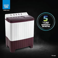 Voltas Beko, A Tata Product 6.5 Kg 5 Star Semi-Automatic Top Loading Washing Machine (WTT65UNX/OK3I0I0W01, Blue, Pulsator wash technology)