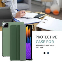 ProElite Cover for Xiaomi Mi Pad 8/8 Pro/Mi Pad 7/7 Pro 11.2 inch Cover, Flip Case Cover with Transparent Back & Stylus Pen [Auto Sleep Wake Support], Black