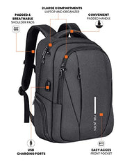 FUR JADEN Laptop Backpack With 15.6 Inch Laptop Compartment | Water Resistant For College School Work for Men & Women | With USB Charging Port
