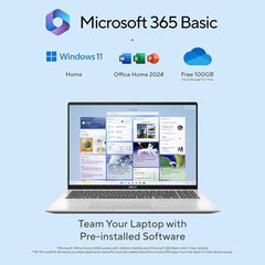 ASUS Vivobook 16 (2026),Smartchoice,Intel Core Ultra 5 325 (Series 3),16GB RAM,512GB SSD,FHD+, 16"(40 cm),Win 11 Home,M365 Basic(1 Year),Office 2024,Cool Silver,1.88 kg, X1607AA-MB038WS, Copilot+ PC