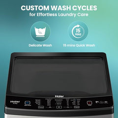 Haier 8 kg 5 Star Oceanus Wave Drum Washing Machine Fully Automatic Top Load (‎ETL80-HBFS5NZP,Brown Grey)