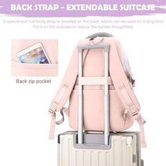 TS WITH TECHSUN College Laptop Backpack for Women & Teens with Zipper Pouch | School Bag for Girls 13-14 Years | 18 Inch Book Backpack | Travel School Bag, Tuition, Coaching (CAPYBARA - BROWN)