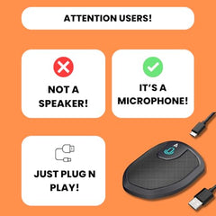 Audio Array Wireless Conference Microphone with Speaker | Bluetooth, USB & 4 Mics | 360° Pickup Upto 4M | Noise Reduction & Enhanced Voice | Portable Speakerphone for Video Calls/Zoom Meeting | AM-W45