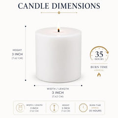 C Lal & Sons Silver Pillar Candle 2x2 Inch | Long Burning Decorative Wax Candle | 20H Burn Time | Unscented Candle for Home Décor, Wedding Decoration, Prayer, Meditation, Festivals & Romantic Ambience