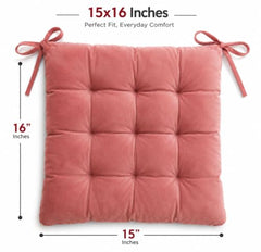 BSB HOME Chair Pad Cushion with Tie Straps,Thick Tufted Seat Cushion for Dining,Office & Wooden Chairs,Soft Comfortable Chair Seat Pad with Durable Stitching,16 x 16 Inches(41 x 41 cm)-Anthracite Grey