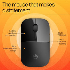 HP Z3700 Wireless Optical Mouse with USB receiver and 2.4GHz Wireless Connection/ 1200DPI / 16 months Long Battery Life /Ambidextrous and Slim Design (Modern Gold)