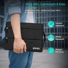 360 Protective 16 Inch Laptop Sleeve Case & Charger Pouch with 2 Front Pockets & Carry Handle | Compatible with 15-16 inch HP, DELL, Asus, Mackbook Devices | Water-Resistant | Blue