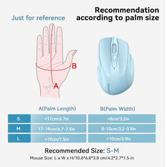 TECKNET Wireless Mouse, BT 5.0/2.4G, Rechargeable 6-DPI Silent, Grey