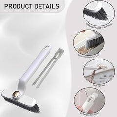MOMISY 360° Rotating Gap Cleaning Brush, Hard Bristle Crevice Brush for Corners, Multi-Function Cleaning Tool (White)
