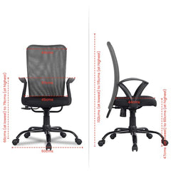 Green Soul Seoul X Office Chair, Mid Back Fabric Ergonomic Home Office Desk Chair with Comfortable & Spacious Seat, Rocking-tilt Mechanism & Heavy Duty Metal Base (Black)