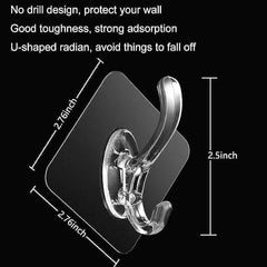 Shivstor 15 Pack Self Adhesive WallHook Heavy DutyHook for Hanging Without Drilling Transparent Nail Free StickyHook Strong Wall Hanger Set of 15 FlowerHook for Kitchen Bathroom Home Storage