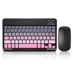 Bluetooth Keyboard and Mouse Combo Rechargeable Portable Wireless Keyboard Mouse Set for Apple iPad iPhone iOS 13 and Above Samsung Tablet Phone Smartphone Android Windows (Gradient White Purple)