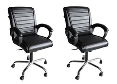 GOYALSON Ergonomic Revolving Office Home Swivel Desk Chair with Adjustable Height Smooth Moving (2, Black, Standard)