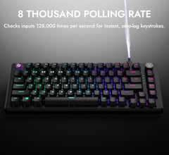 Kreo Hive 75 HE Magnetic Gaming Keyboard | 75% Layout | Hall Effect Switches | 8K Polling Rate | Rapid Trigger | Adjustable Actuation | SOCD | RGB | Type-C Wired