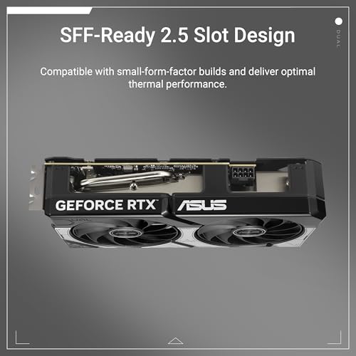 ASUS Dual NVIDIA GeForce RTX 5060 Ti 8GB GDDR7 OC Edition - Graphics Card (PCIe 5.0, DLSS 4, HDMI 2.1b, DisplayPort 2.1b, 2.5-Slot, Axial Fans, 0dB Technology, Dual BIOS)