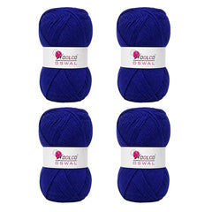 Woolco Oswal Brilon Acrylic Hand Knitting Yarn Balls Pack of 4 (50g Each) -Soft Wool Yarn for Knitting, Craft, DIY Projects, Sweaters, Scarves, Multicolor Wool Thread for Home Use (Off White)