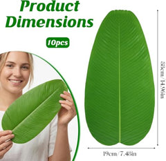 VRB Dec 20 Pcs Artificial Banana Leaf Decorative Leaves for Ganpati.Diwali,Navratri,Pooja,Wedding,Backdrop,Table Placemat,Reusable Banana Leaf Decor, Pack of 20 Pcs