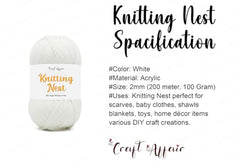 Craft Affair | Knitting Nest Acrylic Yarn (200 Meter, 100 Grams, 2mm) / Woolen Yarn/Acrylic Yarn for Knitting and Crocheting-Olive