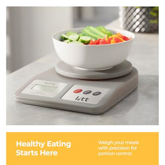 Lifelong Digital Kitchen Weighing Scale, 5kg Capacity, Grey, LCD Display with Tare Function for Kitchen, Baking, Diet, and Food Weighing