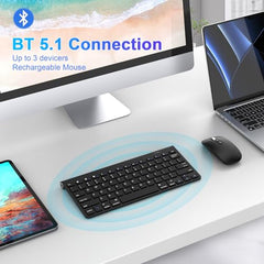 cimetech Mini Wireless Keyboard and Mouse, 2.4G Portable Slim Keyboard and Mouse Set with 12 Multimedia Shortcuts for Computer, PC, Laptop, Tablet, Desktop, Android SmartTV (Grey)