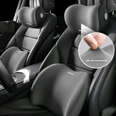 CRENTILA Car Neck and Back Cushion Memory Foam Lumbar Support Pillow for Office Chair and Car Seat, Comfortable Ergonomic Design for Neck and Back Rest, Black