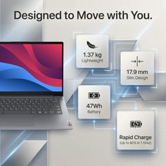 Lenovo Smartchoice V14, Intel Core i3-1315U, 16GB RAM, 512GB SSD, FHD 14” (35.56cm), Windows 11 Home, Office 2024, Luna Grey, 1.37Kg, 83HDA05JIG, 250 Nits, 1Y Onsite Warranty, Laptop
