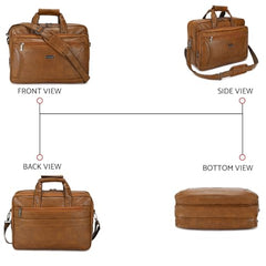 Hard Craft Vegan Leather Office Laptop Messenger and Shoulder Side Sling Hand Bag For Men Corporate Executive Briefcase Bag For Man Supports Laptop Upto 15.6 inches