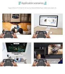 ETZIN Mini Wireless Keyboard,H20 with Touchpad, Colorful Backlit Small Wireless Keyb-oard,Full Size Touchpad, Handheld IR Remote Keyboard for Android TV Box Windows etc (EPL-600KM)