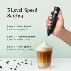 Salt AeroWhisk Classic Rechargeable Milk Frother | 3 Speed Modes | Egg Beater and Milk Frother Attachment | Powerful Motor with Long Lasting Battery, Green