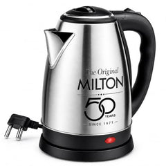 Milton Appliances Go Electric Kettle 1.8 Litre I 3X Protection - Dry Boil, Auto Shut Off, Overheat I 1350 Watt I Super Fast Boiling I Stainless Steel I 360° Power Base I 1 Year Warranty