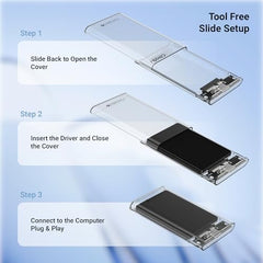 Zebronics 2.5" SSD/HDD Enclosure, Max. 4TB Storage, Upto 5Gbps Transfer Speed, Tool-Free Slide Design, USB to Micro B Connector, Windows, Mac, Linux Support, Transparent Case (CSH101)