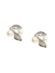 SYGA Pearl Earrings Necklace Bridal Jewelry Set for Party Wedding Festive for Women & Girls Accessories (Silver)