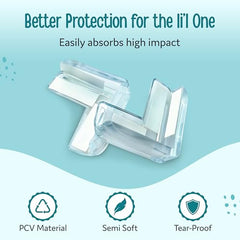 Luvlap Furniture Corner Guard for Baby Safety, 10 Pcs, 3M Adhesive, Baby Silicon Corner Protector, Baby Proofing Edge Guards for Furniture, Non Toxic, BPA Free, Transparent, Round