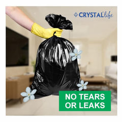 Crystal Scented Garbage Bags Black, Medium 19x22 Inches, 120 Bags | Jasmine Scented, 30 Pcs/Roll x 4, Tie-String, Wet & Dry Waste