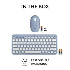 Logitech Pebble 2 Combo, Wireless Keyboard and Mouse, Quiet and Portable, Customisable, Logi Bolt, Bluetooth, Easy-Switch for Windows, macOS, iPadOS, Chrome -