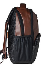 F Gear CEO Brown 25L Medium Laptop backpack Fits upto 16" Laptop faux Artificial Leather Water resistant lightweight, Gifts for Men Women Boys Girls Adults, College/School/Tuition/Travel Bag