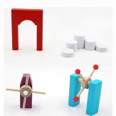 Syga Kids Educational Wooden Blocks Accessories Rainbow Stackable Train Educational Wooden Toys for 3+ Years Children