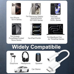 Type C to 3.5mm Audio Jack Connector with DAC Headphone Converter Adapter Compatible with iPhone 15 Pro Max/15Pro/15Plus Series/Galaxy/OnePlus/Google/Nothing & Other Type C Phones, Warranty