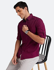 Amazon Brand - Symbol Men's Pack of 2 Cotton Casual Shirt| Regular Fit | Plain | Full Sleeve | Available in Plus Sizes