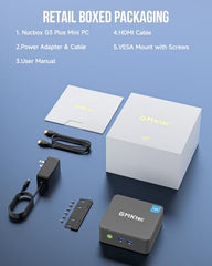 GMKtec Mini PC, Intel Twin Lake N150 (Upgraded N100), 16GB DDR4 RAM 512GB PCIe M.2 SSD, Desktop Computer 4K Dual HDMI/USB3.2/WiFi 6/BT5.2/2.5GbE RJ45 for Office, Business