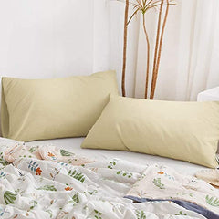 Soft Pillow Covers 19 x 29 Inches - Egyptian Cotton 600 Thread Count Set of 2 Pillow Cover Set Envelope Closure Hotel Quality Pillowcase - Beige
