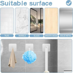 Shivstor 15 Pack Self Adhesive WallHook Heavy DutyHook for Hanging Without Drilling Transparent Nail Free StickyHook Strong Wall Hanger Set of 15 FlowerHook for Kitchen Bathroom Home Storage